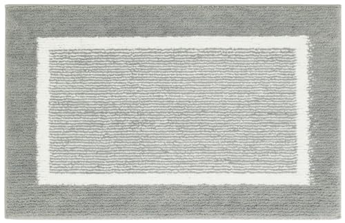 andiamo Maui Non-Slip Bath Mat, Bathroom Rug, Soft and Fluffy, Shower Mat for Bathroom, Bath Mat, Non-Slip, Washable, 60 x 100 cm, Grey