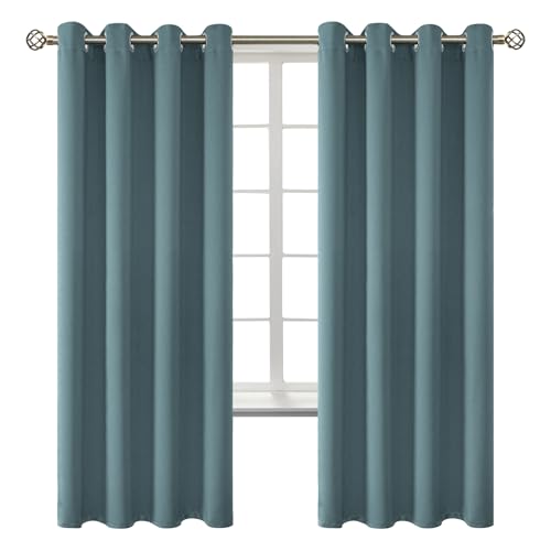 BGment Room Darkening Curtains 72 Inches Long - Grommet Thermal Insulated Drapes Window Treatment Curtains for Bedroom, 2 Panels, 52 x 72 Inch, Stone Blue