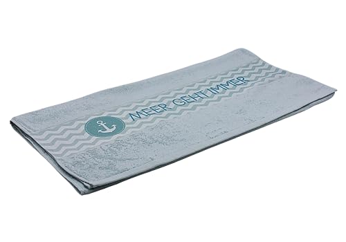 Dekohelden24 Bath Towel/Hand Towel/Bath Towel with German Text Meer geht Immer [Sea Goes Always Alway] 100% Cotton Size: L/W 70 x 14