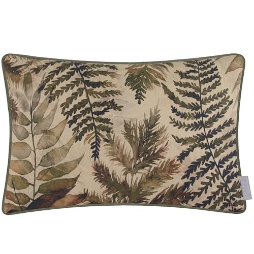 Voyage Maison Elowen Feather Filled Cushion – Hand-Painted Pressed Leaves Watercolour Botanical Cotton Blend (Mulberry - 40x60cm)
