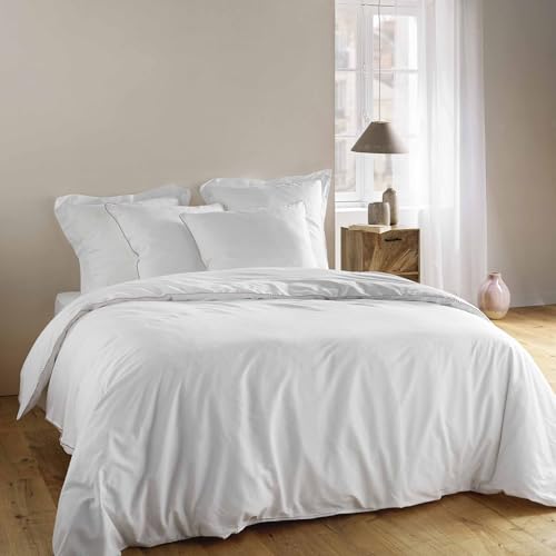 Douceur d'Intérieur, 3-Piece Bedding Set (260 x 240 cm) Noemie White, 100% Cotton