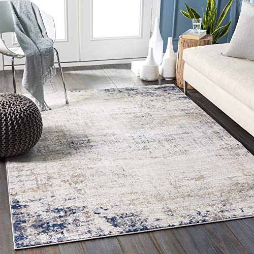 Livabliss Alix Utrecht Abstract Carpet Runner 60x90 cm, Modern Marble Design for Hallway, Living Room & Dining Area, Soft Luxurious Easy Care Pile, Ivory Grey Blue