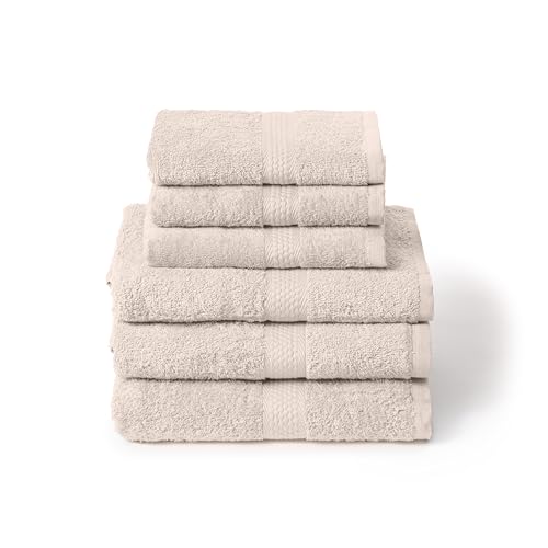 Caleffi Set of 6 Bath Towels with Guest – Consisting of 3 x Face Towel 55 x 100 cm + 3 x Bidet Towel 40 x 60 cm – 100% Soft and Ultra Absorbent Cotton – Shower, Face and Hospitality Bath Set