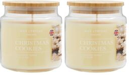 Wax Lyrical England Christmas Cookies Medium Candle, Up to 75 Hour Burn Time, Ivory (Pack of 2)