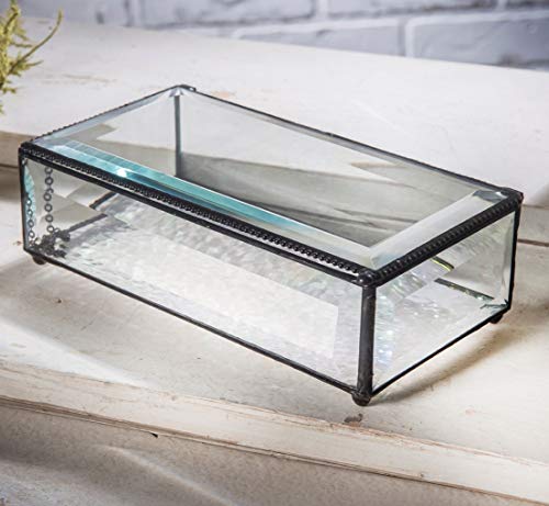 J Devlin Box 830 gro?? abgeschr??gte Glas klar Andenken Schmuck Box 20,3 x 10,2 x 5,1 cm