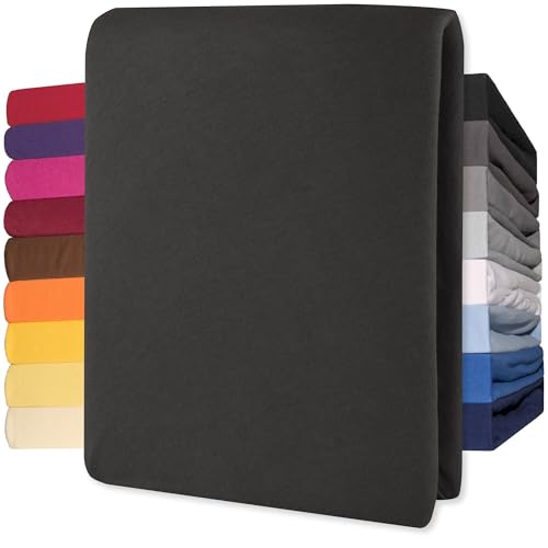CelinaTex Lucina Topper Fitted Sheet Divan Cover Cotton 180x200-200x200 cm black