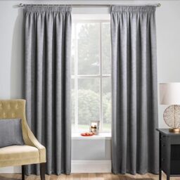 Enhanced Living Matrix Grey Silver 90 x 72 inch (117x183cm) Tape Top Thermal Noise reducing Dim Out Curtains for Bedroom and Living room