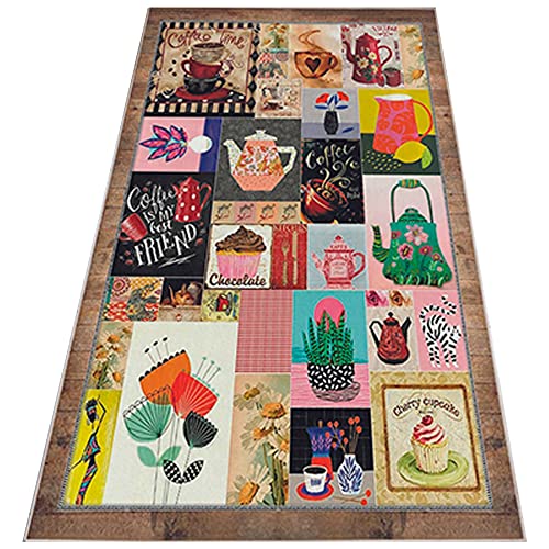 WELL HOME MOBILIARIO & DECORACIÓN Polyester Rug 100 x 200 cm Pin Board Multi-Coloured Printed Model