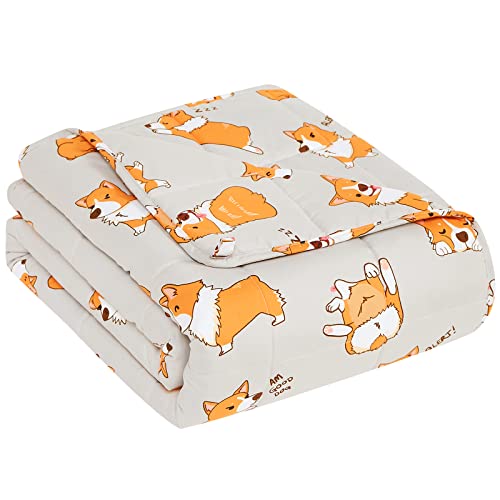 "CuteKing Weighted Blanket for Adults: Weighted Blanket with Premium Glass Beads - Breathable Heavy Blanket for Comfort Sleep - Thick Blanket for Adult All Season(15lbs, 48""x72"", CuteDog)"