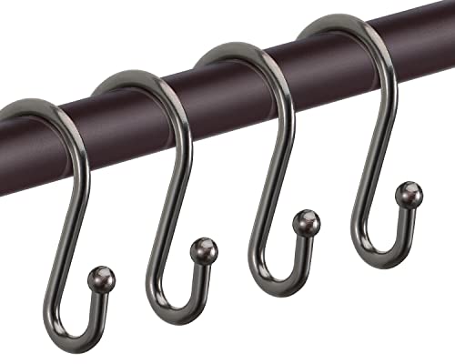 Bronze Shower Curtain Hooks,Rust Proof Shower Rings for Shower Curtain, Set of 12 CHICTIE Oil Rubbed S Shaped Decorative Shower Curtain Hooks Hangers for Bathroom Curtains,Clothing, Towels, etc