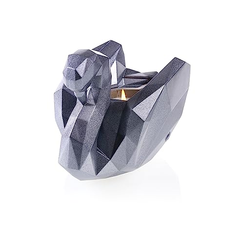CONCRETTE Table Decoration Candle Holder Made of Concrete 17 x 11.2 x 14 cm - Matt Steel Decorative Candle Holder in the Shape of a Swan - Candle Stand - Candle Stand