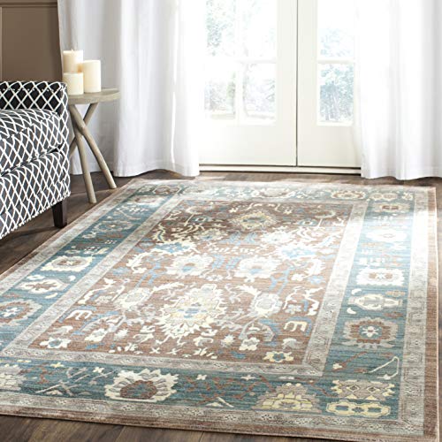 Safavieh Craft Art-Inspired Indoor Woven Rectangle Area Rug, Valencia Collection, VAL122, in Chocolate / Alpine, 122 X 183 cm for Living Room, Bedroom or Any Indoor Space