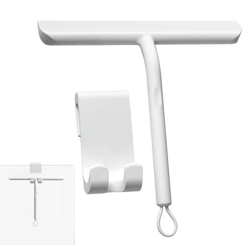 Vinabo Silicone Shower Squeegee ??? Glass Wiper for Shower Doors, Bathroom Screens, Mirrors, Car Windows & Glass Cleaning???White,21cm