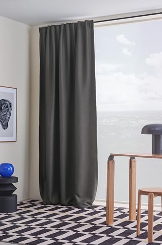 JOTEX Shadow Blackout Curtain with Multifunctional Tape (Pack of 1), Blue Grey, 140 x 250 cm