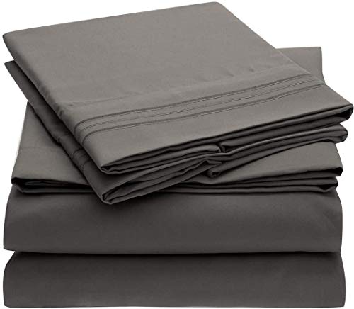 ComfyWell King Duvet Set - Plain Duvet Cover Sets Bedding Quilt Cover King Size Bed with 2 Pillowcases Zipper Closure-Ultra Soft Cosy Brushed Microfiber.(King(230x220cm), Grey)