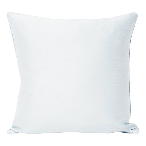 "Riva Paoletti Fiji Cushion Cover - White - Faux Silk - Matching Piped Edges - Reversible - Hidden Zip Closure - 100% Polyester - Machine Washable - 43 x 43cm (17"" x 17"" inches)"