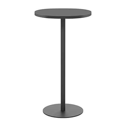 Office Hippo Circular Bar Table, Sturdy & Robust High Office Table, Stylish Work Table For Home Office, Ideal For Reception Area & Breakout Room, High Table Desk, 5 Year Guarantee - Black / Black