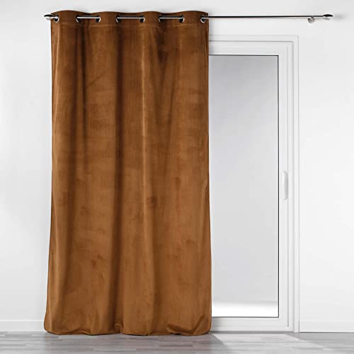 Douceur d'Intérieur, Curtain with Eyelets 140 x 260 cm Casual Camel Corduroy
