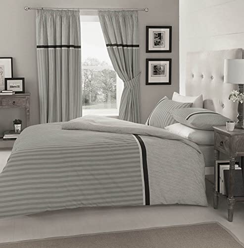 Gaveno Cavailia Luxury VALERIA Bed Set with Duvet Cover and Pillow Case, Polyester-Cotton, Grey, Double