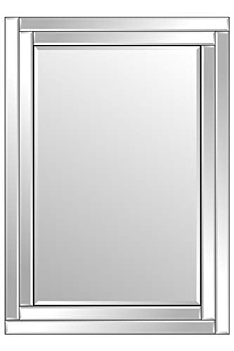 MirrorOutlet Small Black Elegant Decorative Bevelled Mirror, 100x70, (YC070-Bath)