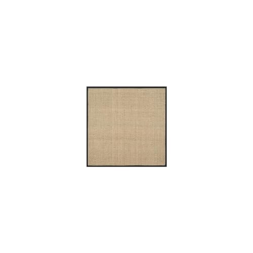 Safavieh Natural Fiber Rug for Living Room, Dining Room, Bedroom - Natural Fiber Collection, Short Pile, in Natural and Black, 91 x 91 cm