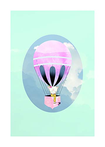 Komar Wall Picture - Happy Balloon Green - Poster Picture Living Room Bedroom Decoration Art Print - No Frame - P038B-50x70 - Size: 50x70 cm (Width x Height)