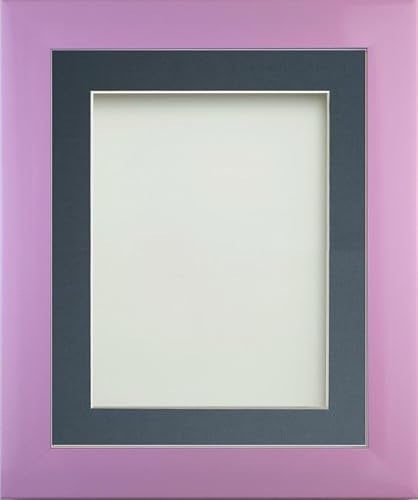 Frame Company Candy Range Peony Picture Photo Frames with Blue Mount, 12x10 for 6x4 *Choice of Sizes and Colours* Fitted with Real Glass