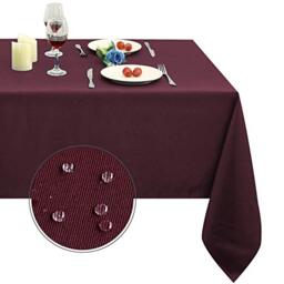 Obstal 210GSM Rectangle Burgundy Tablecloth, Christmas Decorations Table Cloth Waterproof, Table Cover Protector for Holiday Party Use (Burgundy,60 x 102 Inch)