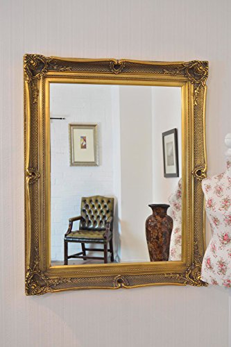 Mirror 4Ft3 X 3Ft5 130 X 104cm 40 X 30 Glass Large Gold Antique Design Big Wall