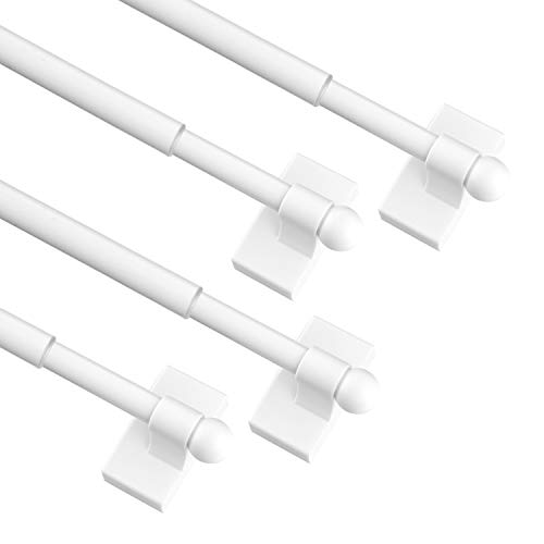 BOOM JOG Magnetic Curtain Rods Multi-Use Adjustable Appliance Metal Doors Magnetic Rods, 9-16 Inch, 1/2 Inch Diameter, 4 Pack,White