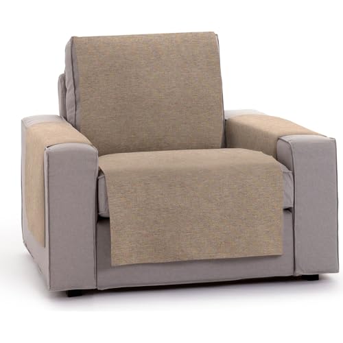 ECOMMERC3 Universal and Versatile 1 Seater Sofa Cover ??? Beige Chair Cover Protector Easy to Install for Back, Seat and Arms