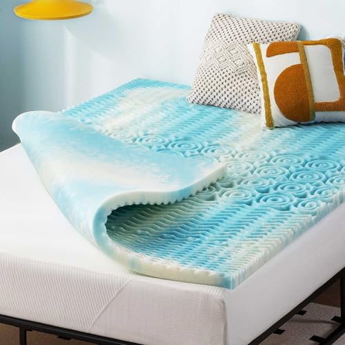 Best Price Mattress 3 Inch 5-Zone Swirl Gel Aerobreeze Foam Mattress Topper, CertiPUR-US Certified, King