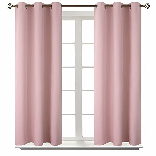 BGment Room Darkening Curtains 54 Inches Long - Grommet Thermal Insulated Drapes Window Treatment Curtains for Bedroom, 2 Panels, 38 x 54 Inch, Baby Pink