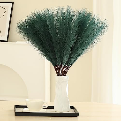 Wertuirk 60pcs Green Pampas Grass - 24 Inch Artificial Pampas Grass Decor Tall, Fake Pompas Grass for Vase Filler, Table Centerpieces, Wedding, Party and Green Home Decor