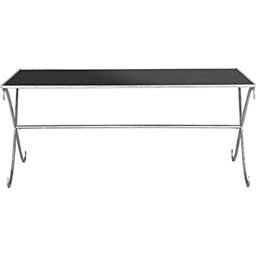 SAFAVIEH Modern Accent Table with Iron Legs, in Silver and Black, 109 X 50 X 46.35