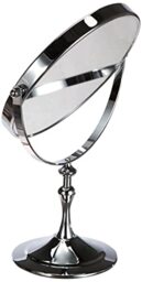 HIMRY Designed Cosmetic Mirror/Cosmetic Mirror, 8 inch 360 ° Rotating, 2 Mirror Normal and 10 x Magnification 20 cm Diameter, Countertop Schmink mirror shaving mirror with Chrome, KXD3105 10x
