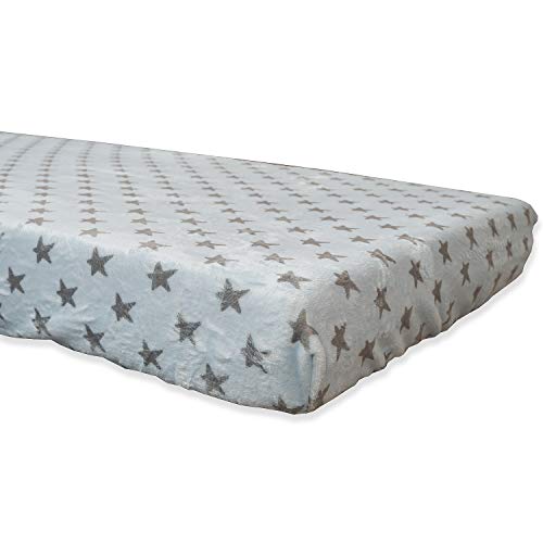 Babyline BACOESCE70 Coralina Winter Fitted Sheet, Super Soft, Breathable and Hypoallergenic, Rubberised Corners, Adjustable (Sky Blue, Cot 70 x 140), Unisex