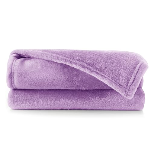 DecoKing Deluxe Microfibre Fleece Super Soft Touch Snug Blanket/Sofa Bed Throw Lilac Light Viola 160x210 cm Mic