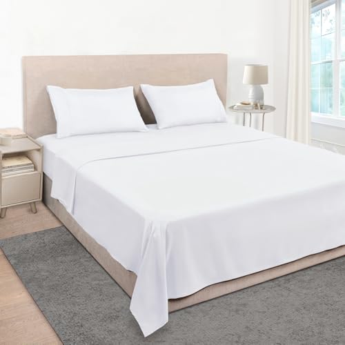 Mejoroom Full Size Sheet Sets - Hotel Luxury 1800 White Sheet - 16 Inch Deep Pocket Bed Sheets, Extra Soft Breathable Wrinkle Fade Stain Resistant Hypoallergenic - 4 Piece (Full, White)
