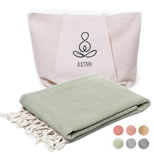 ATANI Turkish Beach Towel, Oversized Cotton Sand Free Lightweight Soft Absorbent Quick-Dry Beach Blanket Turkish Towels