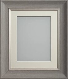 Frame Company Drummond Range Gunmetal Grey A4 Picture Photo Frame with Ivory Mount for Image 9x6 inch * Choice of Sizes* Fitted with Real Glass