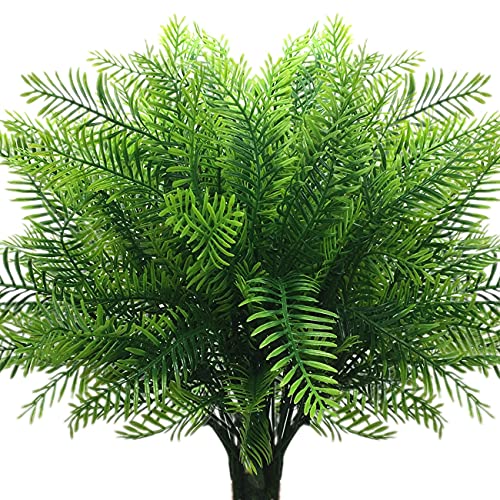 CATTREE Artificial Shrubs, Plastic Plants Bamboo Grass Fake Green Bushes Greenery Leaves Wedding Indoor Outdoor Home Garden Verandah Office Table Centerpieces Arrangements Decoration 6 pcs