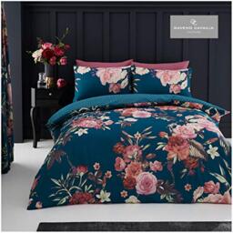 GC GAVENO CAVAILIA Easy Care Floral Printed Design Duvet Cover Set with Matching Pillowcase Geometric Bedding, KING, TEAL