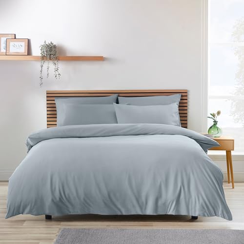 Catherine Lansfield So Soft Non-Iron Double Duvet Cover Set with Pillowcases Slate Grey