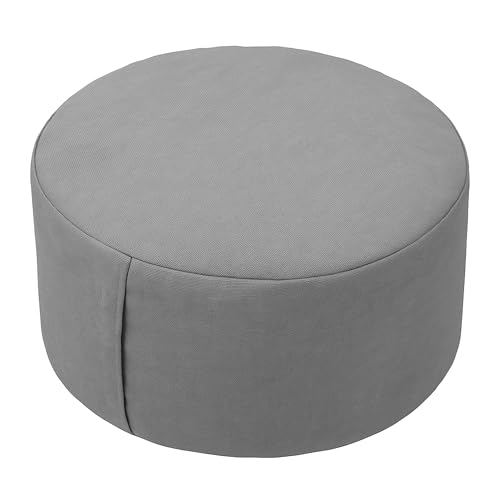 Relaxdays meditation cushion, yoga & mindfulness, floor seat, removable cover, H: 13 x 33 cm, zafu, cotton, grey