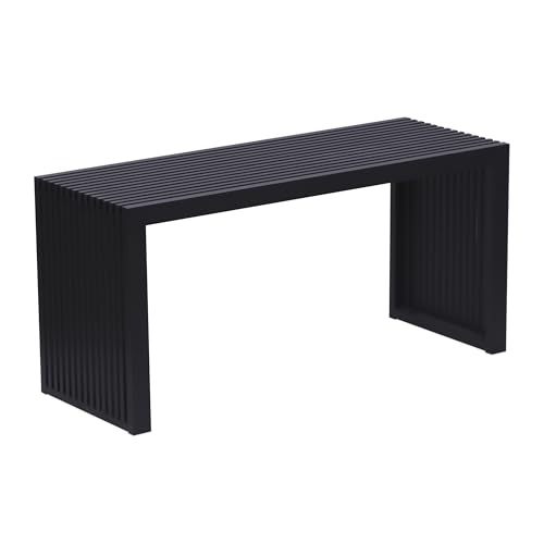 Relaxdays Bamboo Shoe Bench, Modern Kitchen & Hallway Storage, 43x90x33cm, Black