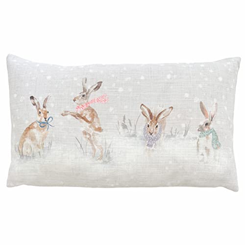 furn. Evans Snowy Hares Polyester Filled Cushion (Multicolour - 30x50cm)
