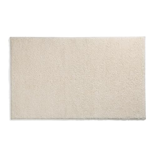kela Maya Non-Slip Bath Mat 70 x 120 x 1.5 cm Beige Washable Recycled Polyester Fluffy Bath Mat