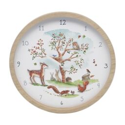 Lesser & Pavey Forest Friends Woodland Animals Wooden Children's Bedroom Analogue Clock