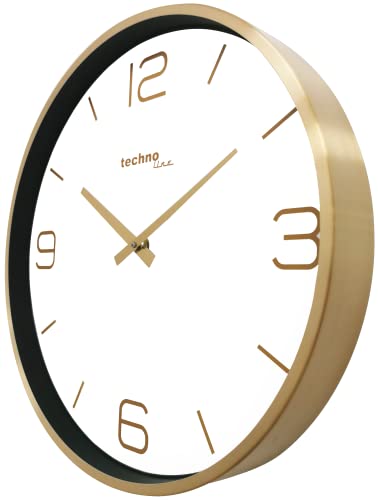 Technoline WT7280 Classic Contrast and Easy to Read Wall Clock 30cm Gold